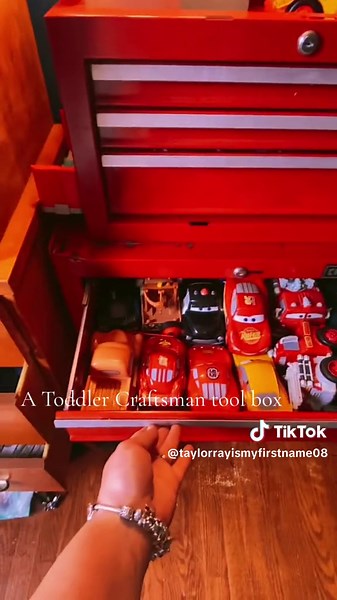 Craftsman tool box used for a toddler cars and clothes too. Love how it came out! Our toddler loves it so much! #craftsmanship#craftsman#disney#disneycars#cars#toddlersoftiktok #reuse#fy#parentsoftiktok#momsoftiktok #dadsoftiktok #marketplacefacebook#kidsoftiktok