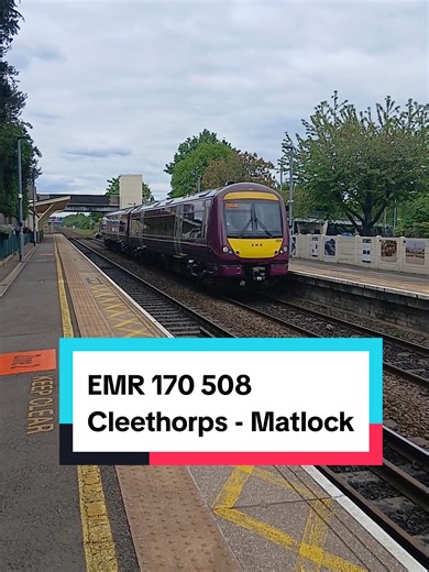 EMR Class 170 508 departing Beeston with a 2 tone from Cleethorps for Matlock #uktrains #trainmandan #beeston #class170emr #foryoupage