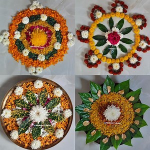 1.2M views · 177 reactions | Beautiful Flower Rangoli Designs & Pooja Thali Decoration Ideas | KS Kitchen & Lifestyle | Facebook