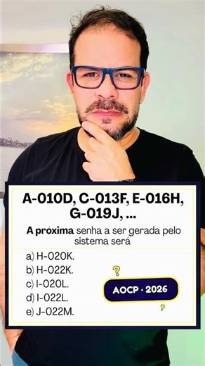 Raciocínio Lógico - AOCP 2026 #rlm #aocp #concursospublicos #raciociniologico