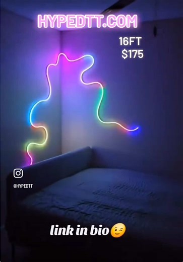 16ft LED Neon Strip Lights with Bluetooth and Remote