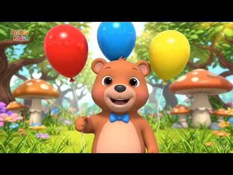 Learn Colors with Little Bear! 🎈 Red, Blue & Yellow | Fun Animation for Kids by AniJoy Kids