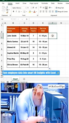 Create Employee Service Slabs Automatically in Excel | HR & Payroll Trick