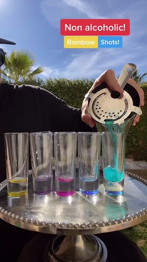 Non-Alcoholic Rainbow Shots Recipe | Bartender Tutorial