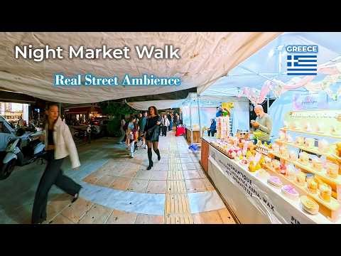 Night Walk Through Zea Maria Street Market | Relaxing City Atmosphere & Crowd Ambience 🌟👣