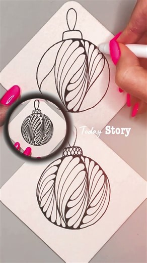 Christmas Balls Doodle Tutorial #art #drawing #inspiration #zentangle #doodle #doodleart #ideas