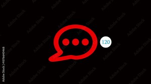 Message, mail, email, inbox, icon animation on a black background. Email or message icon animation. Text or mailing symbol with circles. Stock Video