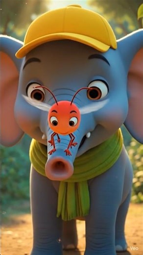 Cute Baby Elephant & Flying Ant 🐘🐜 | Magical Friendship Loop ✨ #shorts