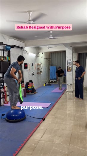 Painsmith on Instagram: "Sound on 🔊 This isn’t just a fun match—it’s functional rehabilitation at work. 🔹 One patient is rebuilding balance and joint control after a knee ligament injury and ankle fracture using a BOSU ball. 🔹 The other is training shoulder stability and strength post SLAP tear surgery and dislocation. By using sport-specific rehab, we help patients regain movement patterns, reaction time, and confidence—things isolated exercises alone can’t achieve. 🎯 At The Painsmith Clini