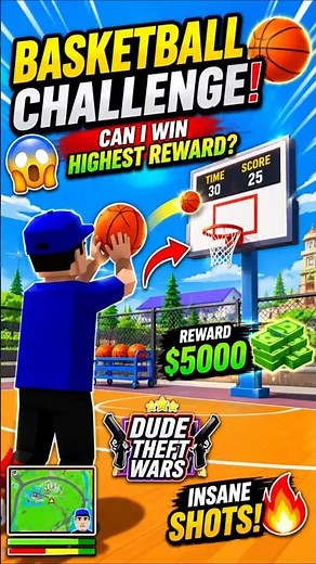 Basketball Challenge in Dude Theft Wars! 🏀💰 Highest Reward Win?!#dudetheftwars #gaming