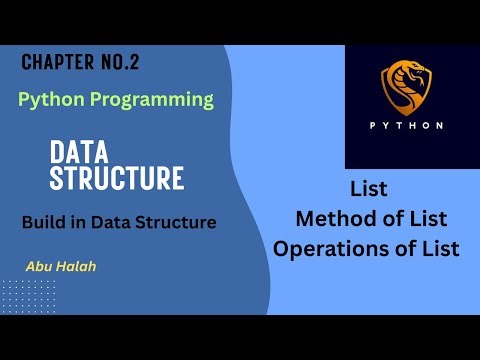 Lect 30:Data Structure | Method & Operation of List |#list | #python