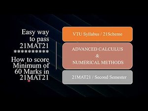 How to score good marks in VTU exam. How to pass 2nd semester Engineering Maths subject code 21MAT21