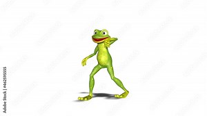 Dancing Frog Looped Video on White Background