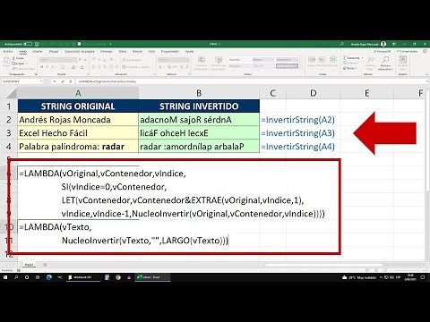 Función LAMBDA Recursiva para Invertir una Cadena de Texto en Excel