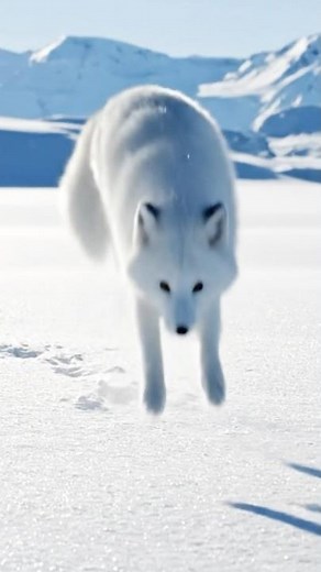 하얀 눈밭에서 뛰노는 북극여우 🦊❄️ | Arctic Fox Playing in the Snow #북극여우 #AI영상 #veo3.1#동물영상 #귀여운동물 #fox