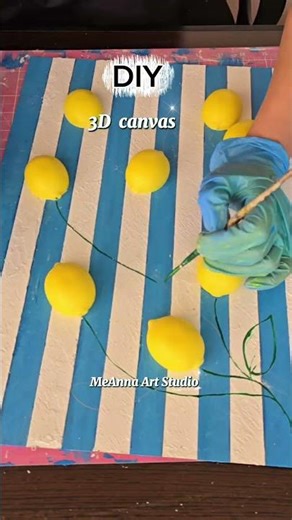 How I Created a 3D Lemon Canvas 🍋 | Satisfying Art Process