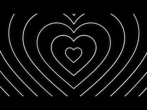 White Heart Loop Background - A Black and White Heart Animation Video with Black Screen