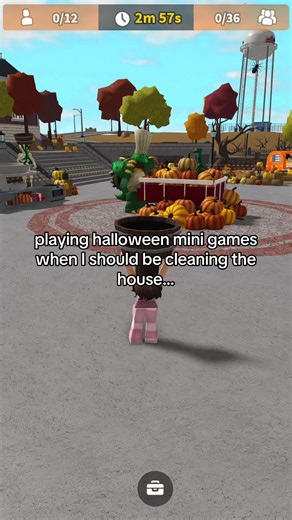 Playing Bloxburg Halloween Mini Games Instead of Cleaning