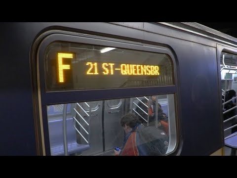 NYCT Subway: 21st Street - Queensbridge-bound R160 (F) Train at 14th Street