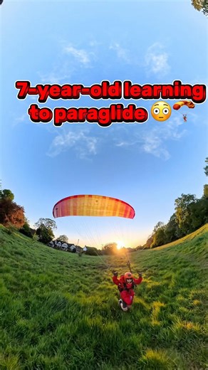 7-Year-Old Learning to Paraglide Safely 🪂 #shortvideo #fly