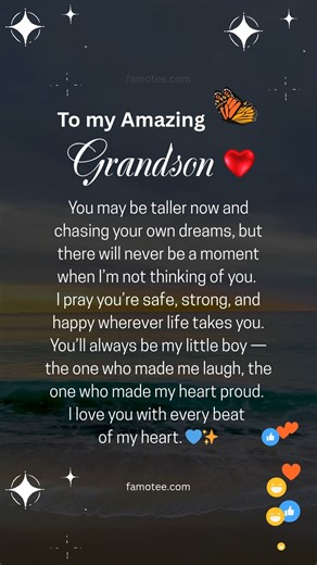 My grandson, no matter your age, you’ll always be my little boy. 💙 | Grandma Funnies