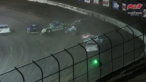 THE BIG ONE: IMCA Stock Car crash into Turn 1 on the restart at the IMCATV Winter Nationals at Cocopah Speedway. #IMCA #imcatv #imcastockcars #cocopahspeedway | IMCA.tv