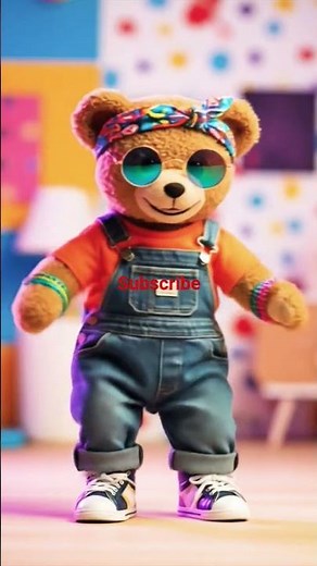 Cute Teddy Bear Dancing in Stylish Clothes 🧸💃