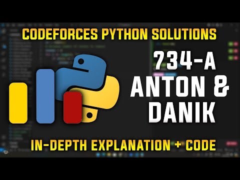 734A | Anton and Danik | Codeforces Python Solutions | Explanation + Walkthrough