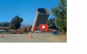 EXCAVATOR FAIL ... wrong decision destroys hitachi operator bad crash