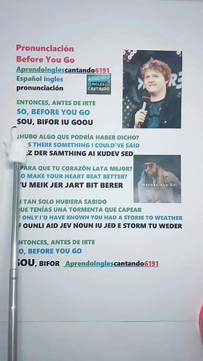 Canta y Aprende: ‘Before You Go’ - Guía de Pronunciación Español-Inglés ” • #AprendeInglésCantando • #PronunciaciónBilingüe • #InglésMusical • #BeforeYouGoPronunciation • #CantaYAprende • #InglésEspañol • #MúsicaEducativa • #AprendeConMúsi | Aprendoinglescantando6191