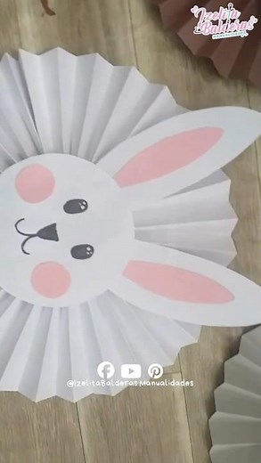 Roseta de conejito 🐰 manualidad fácil y hermosa