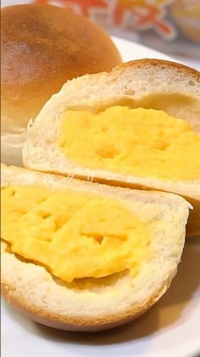 薄皮クリームパンを再現してみた🩷手作りカスタードたっぷり♪しかもこねずに時短🎀➳#クリームパン #時短パン #再現レシピ #shorts