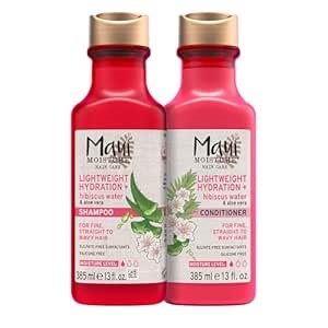 Maui Moisture Lightweight Hydration + Hibiscus Water Shampoo + Conditioner, Nourishing Aloe Vera Softens & Quenches Hair, Vegan & Silicone-Free, 13 Fl Oz, 2 Pack