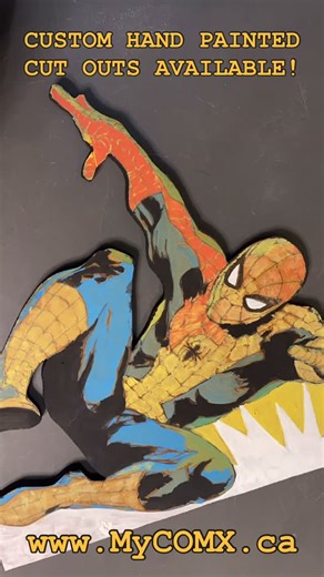 Hand painted CUT-OUTS! Available! @ #mycomx #fyp #milton #comicbookstore #spiderman #painting #cutout # | My COMX