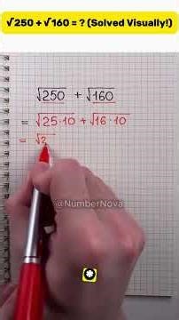 √250 + √160 = (Solved Visually!).#usa #maths #mathstricks #mathlearning #mathtopics #mathsteacher