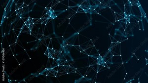 Scientific background and abstract technology. Plexus digital dynamic wallpaper. Bound lines, triangles and points. Loop Animation