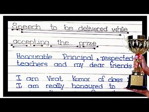 Speech to deliver while accepting the prize / award easy thank you speech / award thank you speech /
