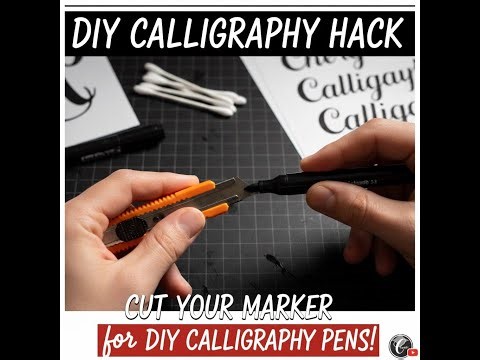 "How to Cut a Marker for Calligraphy ✂️ | Easy DIY Calligraphy Tool" Calligraphy hack