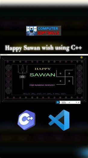 Sawan 2025 wish programming in C++ language in VS Code | Happy Sawan status in C programming
