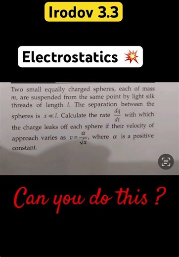 🔥 Irodov Electrostatics Question | JEE Advanced Level Physics 💀⚡ #irodov #iitjee #jee#shorts