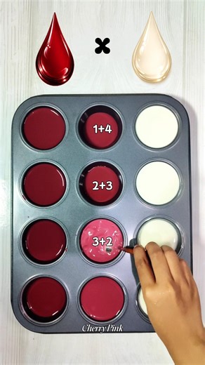 Deep Red ❤️ × Soft Cream 🤍 | Elegant Combo ✨ #colormixing #satisfying #oddlysatisfying #asmr