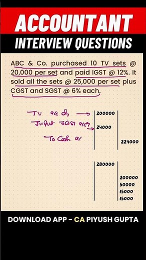 #Accountant #Interview Questions #Accounting Journal Entries #gst #taxation