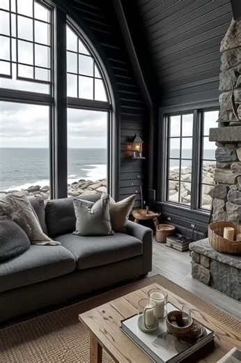 Coastal Dark Cottage with Stunning Garden Path #tinyhome #home #eleganthomes #3ddesign #shorts