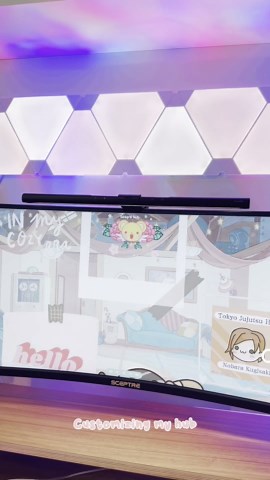 Inside a playful pink gaming desk setup