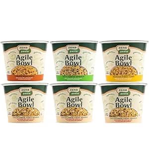 ZENB Gluten Free Pasta Bowls - Flavor Assortment Pack Made From 100% Yellow Peas & Real Vegetables, Non-GMO & Vegan - High Protein & High Fiber Microwavable Ramen Alternative, Quick and Easy Lunch (Pack of 6)