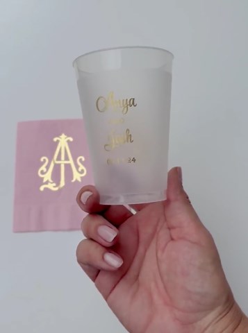 Your Logo Gold Foil Monogram Printed Napkins Wedding Reception Bar Signature Cocktail Engagement Party Birthday Cocktail Beverage - Etsy