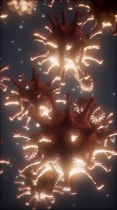 Bacteria virus or germs microorganism cells under microscope with depth