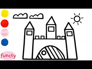 How to draw and color a castle for kids