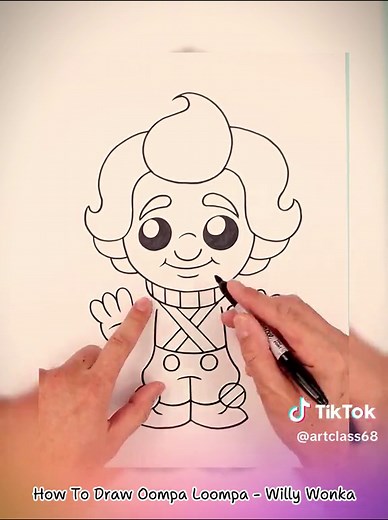 How To Draw Oompa Loompa - Willy Wonka #cartoondrawing #drawing #drawingtutorial #howtodraw #oompaloompa #willywonka #fyp