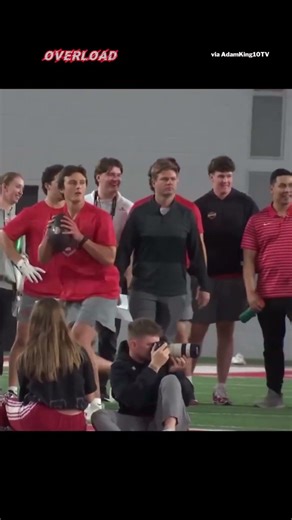 Julian Sayin Throwing To Carnell Tate At Ohio State's Pro Day!